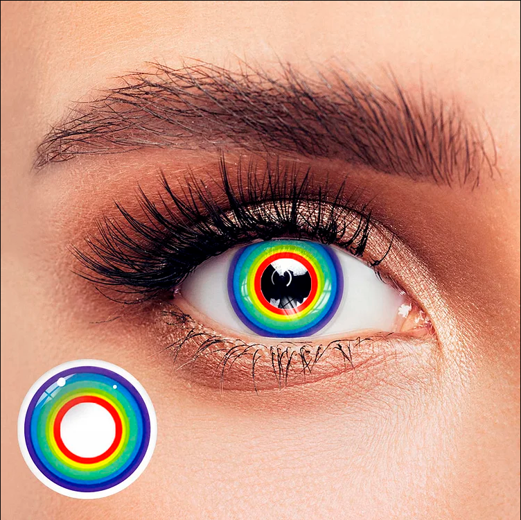 Lentes de contacto fantasia tipo arcoiris