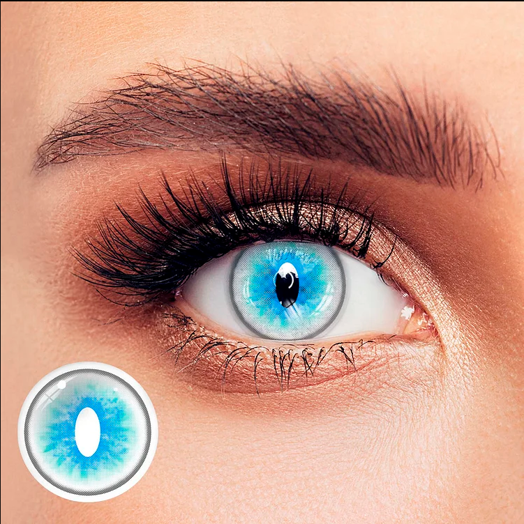 Lentes de contacto fantasia tipo gato ragdoll blue